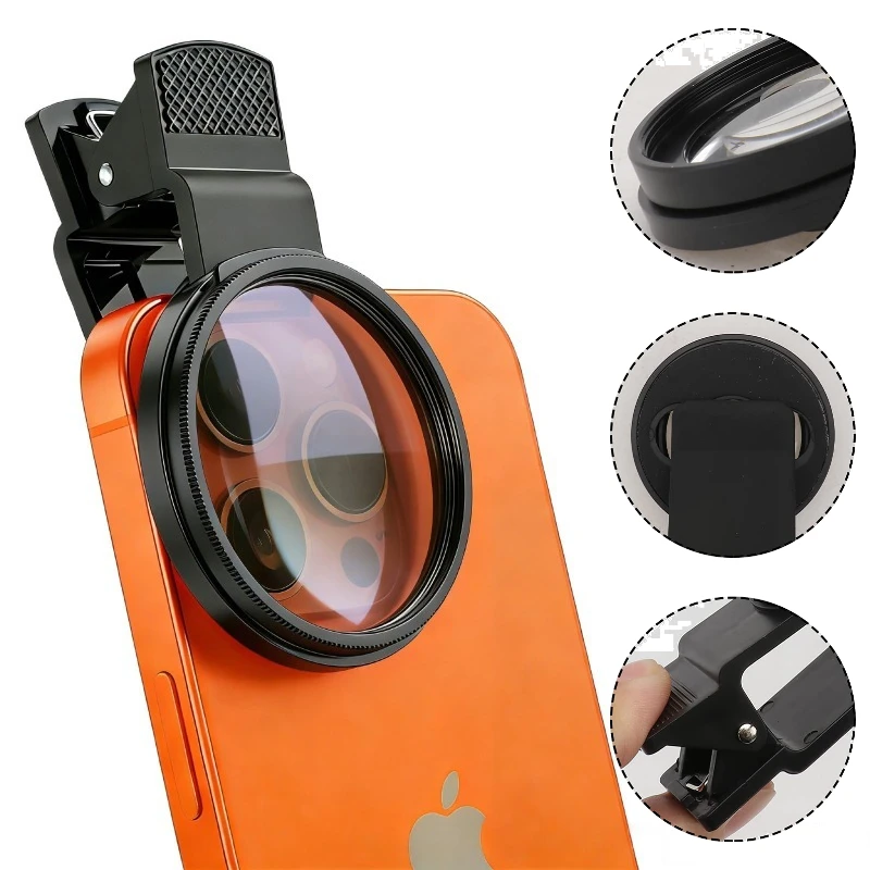 52/67mm CPL Universal with Clip Mobile Phone Lens Circular Polarizing Filter for IPhone Samsung Smart Phones