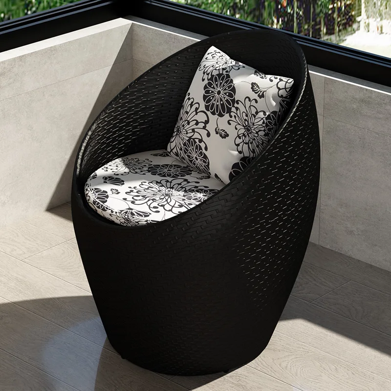 Rattan Chair Elderly Chair Home Armchair Single Balcony Outdoor Casual Courtyard Woven Outdoor Terrace Small Chair