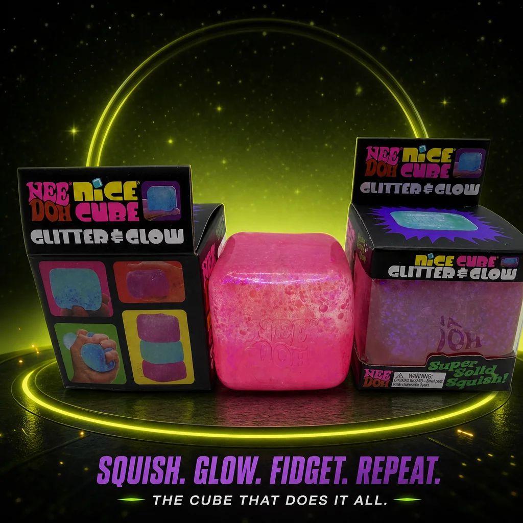 In Stock Needoh Style Flow Pattern Ice Cube Slow Rebound Fidget Toy with Glow in the Dark Glitter Water Drops Malt Sugar