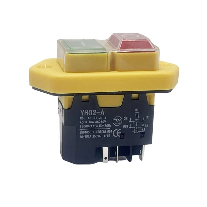 

652F IP55 Waterproof Electromagnetic Switches Low-voltages Protections 4/5 Pin Momentary Push Button Simple Installation