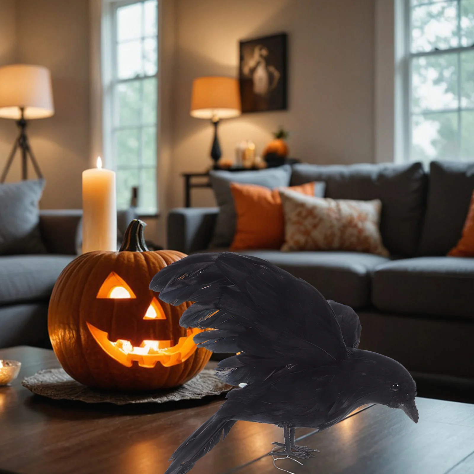 

1 pc Artificial Crow Black Halloween Decoration Prop For Party Garden Wedding Christmas Home Bonsai Fake