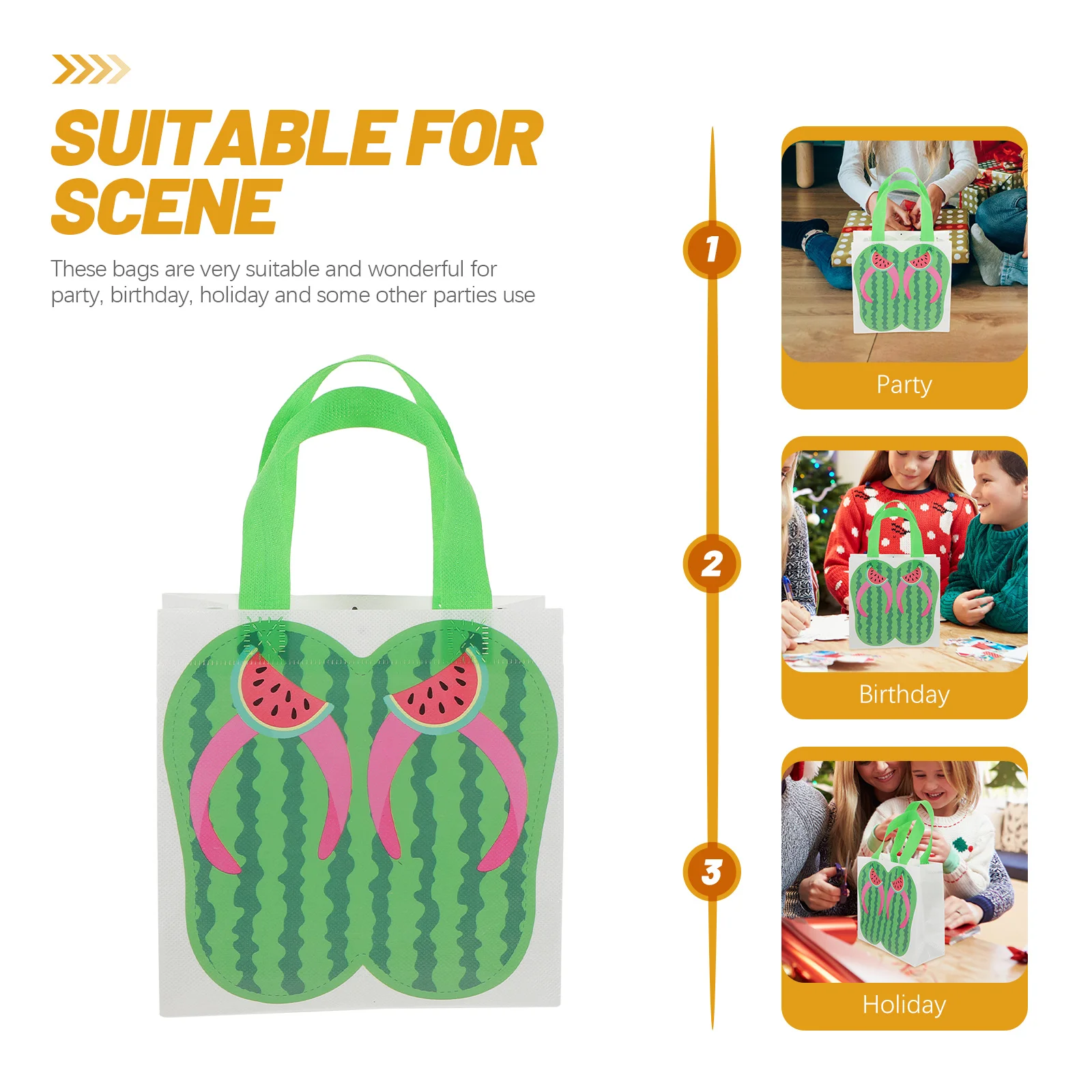 

6Pcs Lightweight Non-Woven Bags Perfect for Wedding Party Favors and Summer Beach Supplies Party Gift Bags Candy Container