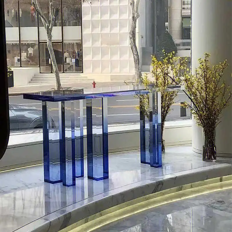 fj-New Design Nordic Simple Style Villa Living Room Acrylic Porch Table High Class Modern Blue Acrylic Entryway Table