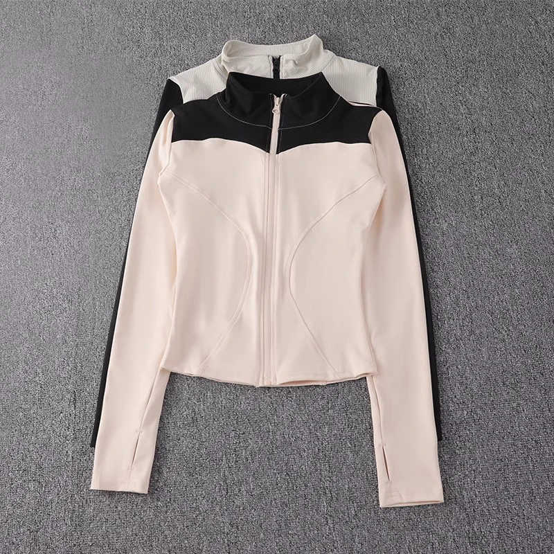 

2024 New Arrival Women Sports Training Athletic Zip Up Fitted Activewear Tight Yoga Gym Jackets