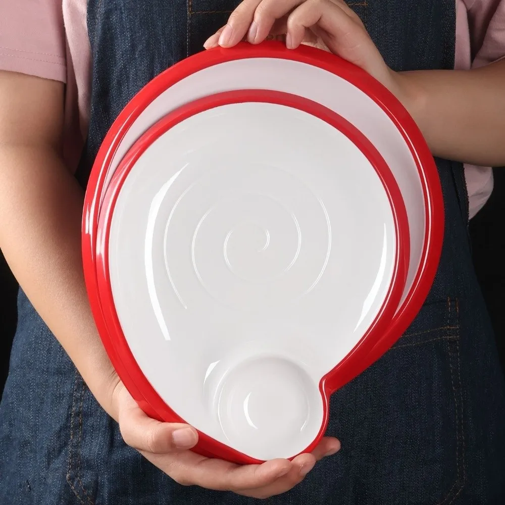 Plato de bola de masa de melamina, plato de Sushi grueso de cerámica de imitación con plato de vinagre, plato de salsa resistente a caídas, apto para lavavajillas