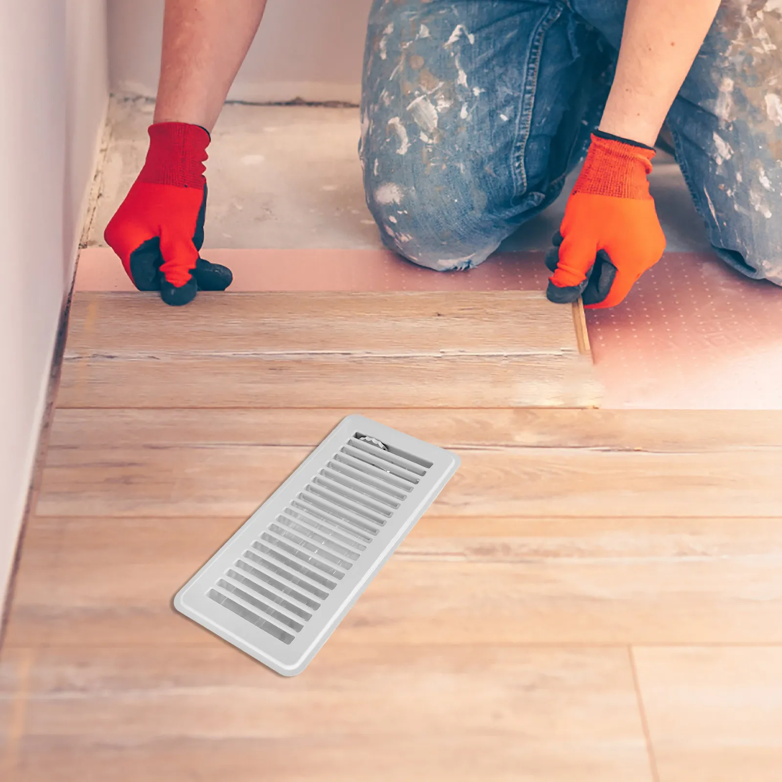 Floor Register Cover White Mount Floor Vent Cover for Ac Heater Air Ventilation Systems Home Office Public Areas