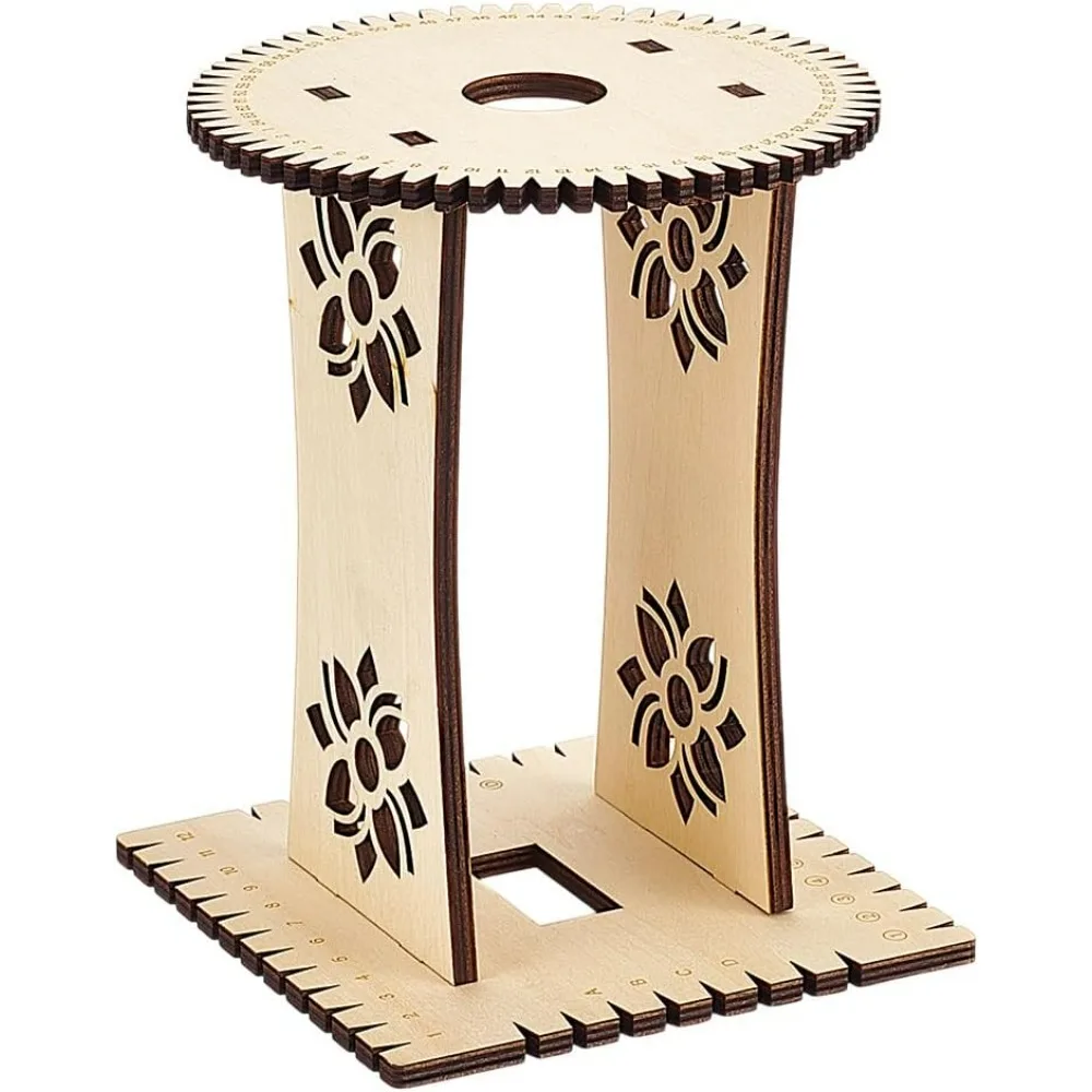 Holz-Flechtscheibe, Freundschaftsarmband, Webstühle, 2 Stile, Armband-Strickscheiben-Set mit rundem und quadratischem Desktop für DIY-Handseil