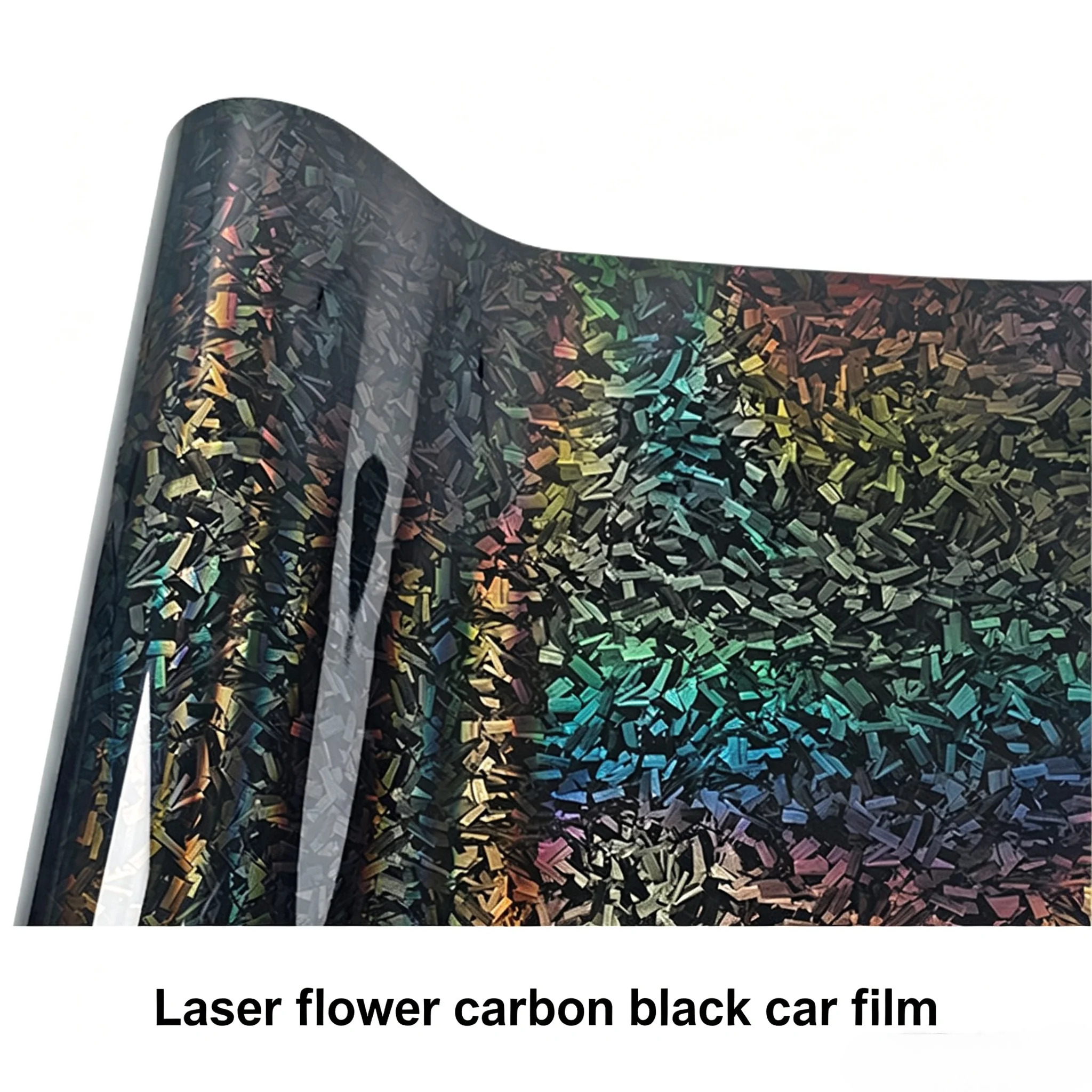 Hochglanz-Laser-Blumen-Carbon-Schwarz Autoaufkleber für Fahrzeugfolierung Vinyl-Aufkleber für Auto-Folienverpackung Dekorfolien Fahrzeug-Außenbereich