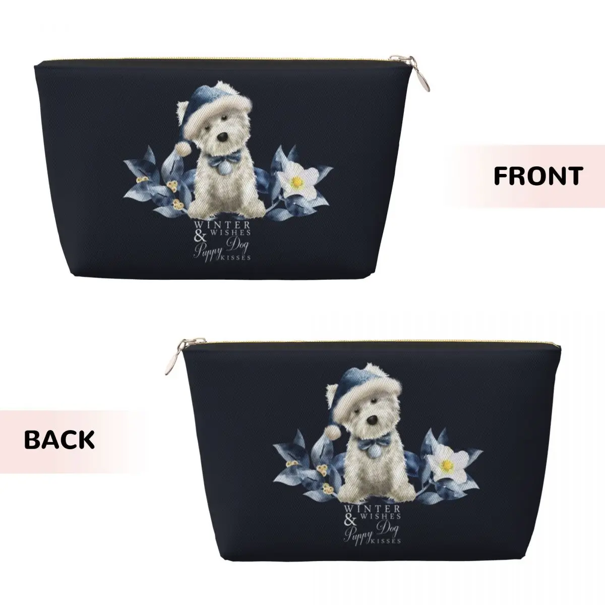 Custom Cute West Highland White Terrier Dog Cosmetic Bag Large Capacity Westie Puppy Makeup Case Beauty Storage Toiletry Bags