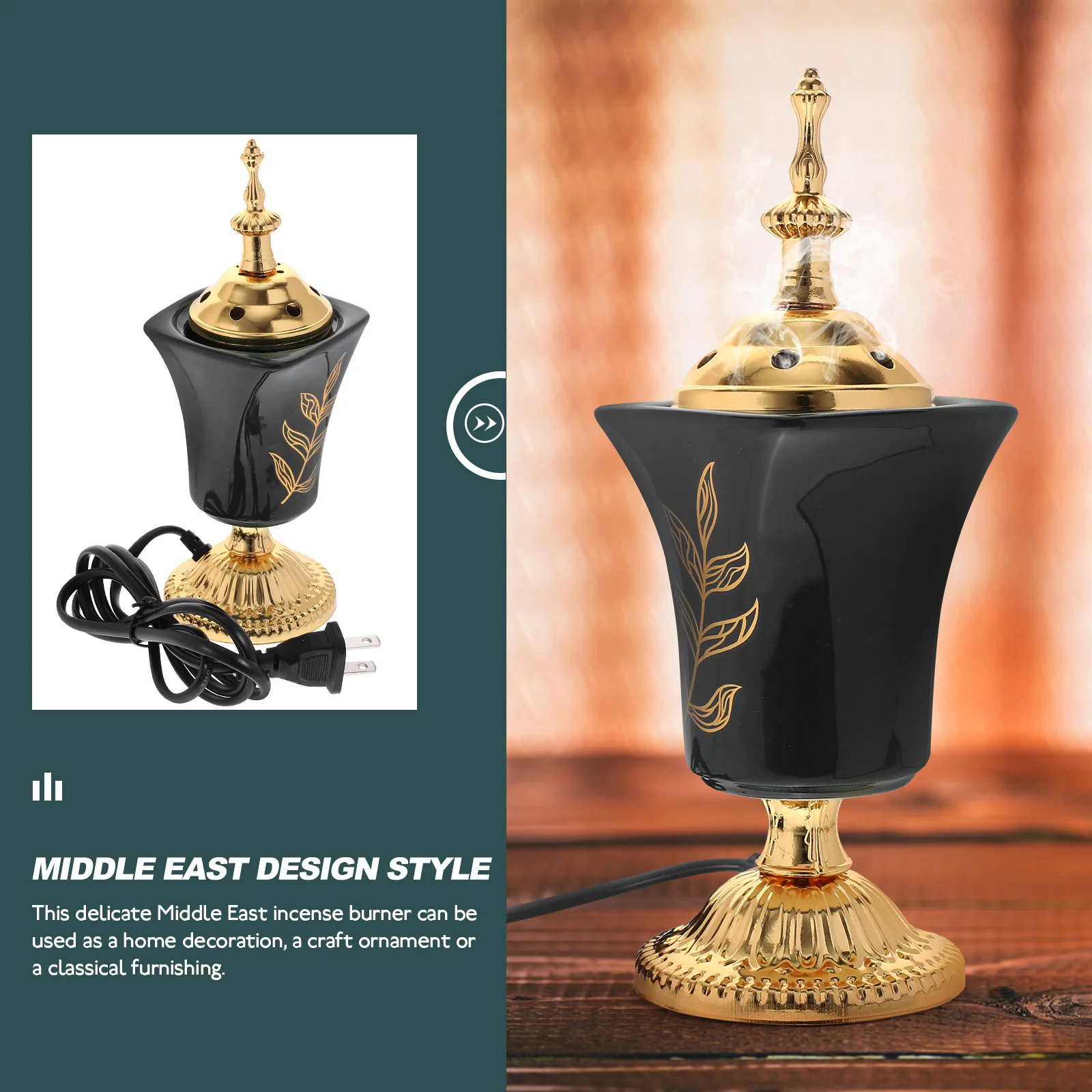 

Electric Incense Burner Decorative Middle East Censer Home Decor Us Plug Safe No Fire Electric Incense Burner Censer