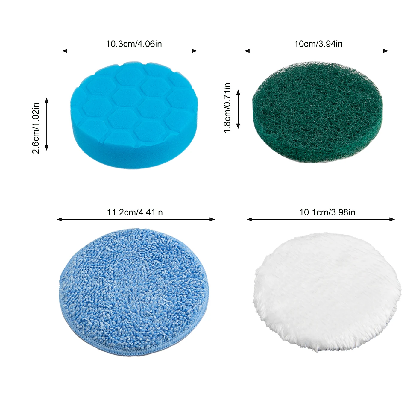 4PCS Replaceable Brush Heads Accessory Kit, Suitable for Electric Rotary Scrubbers, Cleaning Accessories, Supplies