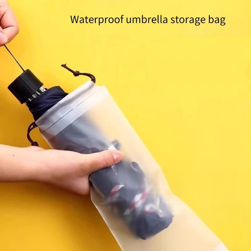 H3CB Foldable Water Resistant Umbrella Carry Case For Wet Umbrellas Secured Closure System Maintains Dryness In Backpacks