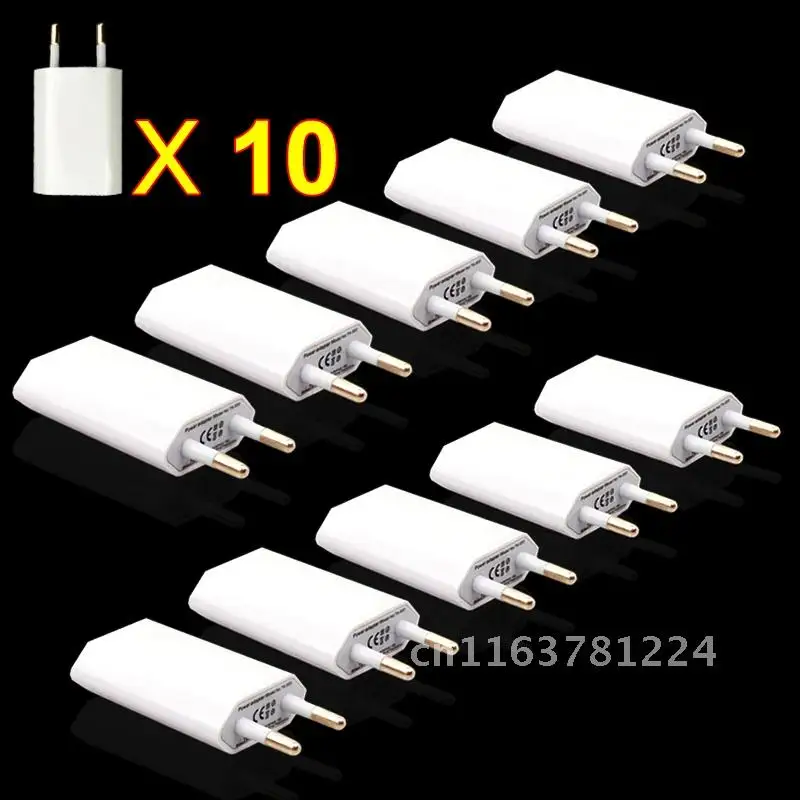 

Lot 10PCS Power Adapter USB AC EU Plug Wall Charging Charger For iPhone X XS MAX MR 8 7 6 6s 5 5S SE 5C 4 4S 3GS Travel