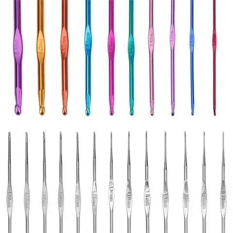 

100pcs metal crochet hooks knit accessories crochet flowers handmade crochet knitting set set of knitting needles for knitting1