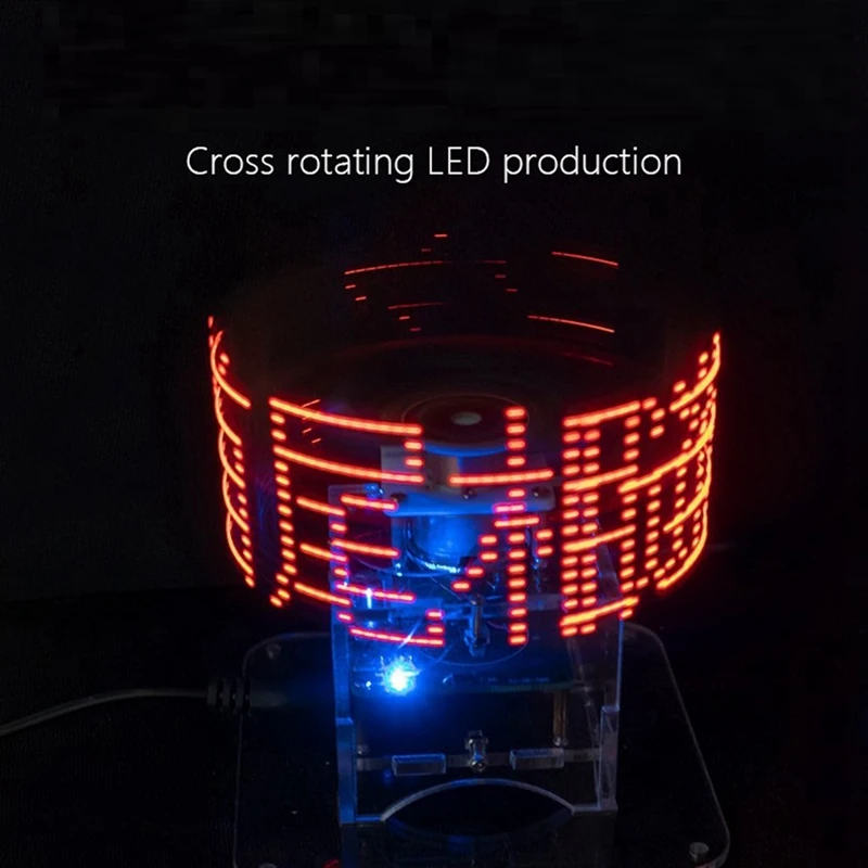 [HOT!】 LED Display DIY Kit 51 SCM Dual Color Cross Rotating Welding Spare Parts For Soldering Practice, Kit Without Downloader D