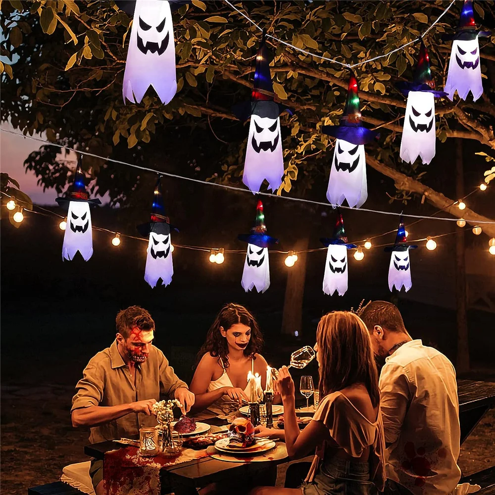 Halloween Light a batteria Ghost Led String Light spaventoso decorazione di Halloween per interni all'aperto Home Party Halloween Decor