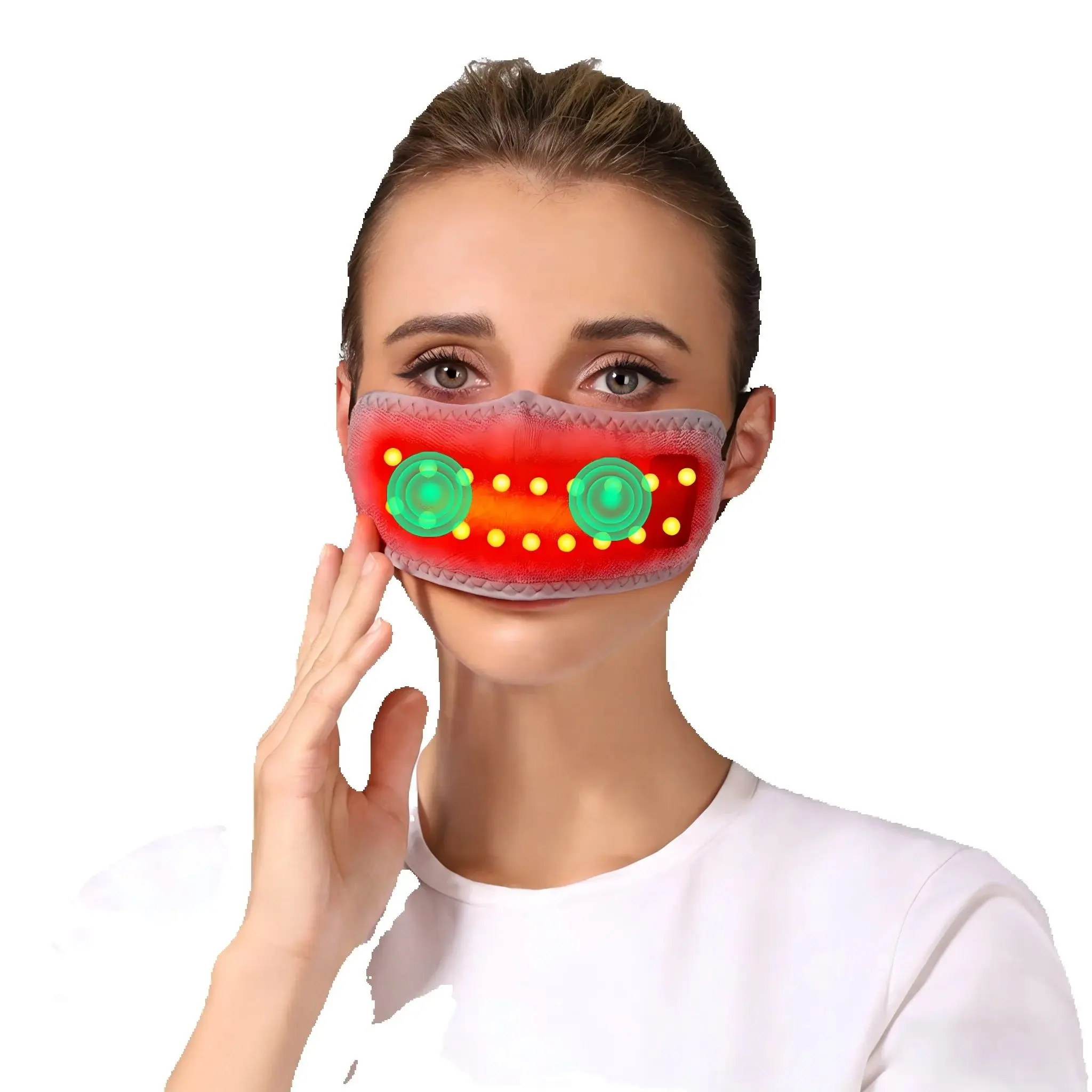 Nose Warmer Massage Red Light Nasal Mask Brace 3 Levels Adjustable Nasal Heating Mask - Relieve Nasal Congestion Sinus Relief