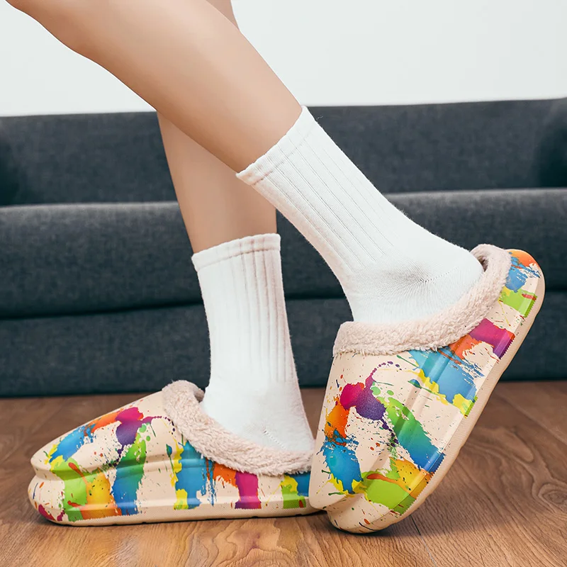 

Зимние хлопковые тапочки, мужская обувь, мягкие теплые мужские сандалии, удобная мужская женская обувь на толстой подошве