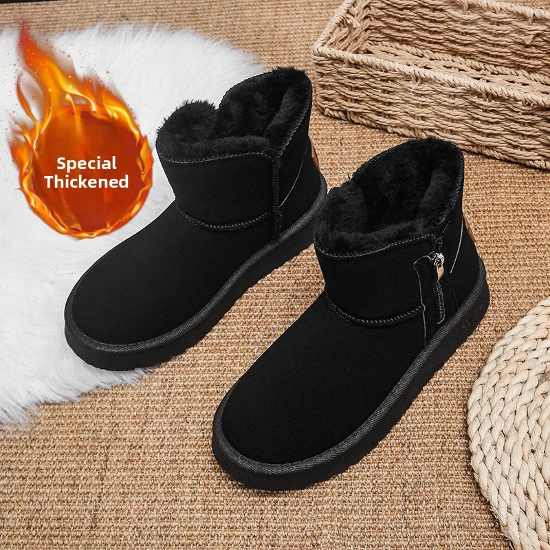 

Thickened Fleece Winter Snow Boots Women's Soft Bottom Short Tube Travel Cotton Shoes Korean Version Fashion Outdoor Boots