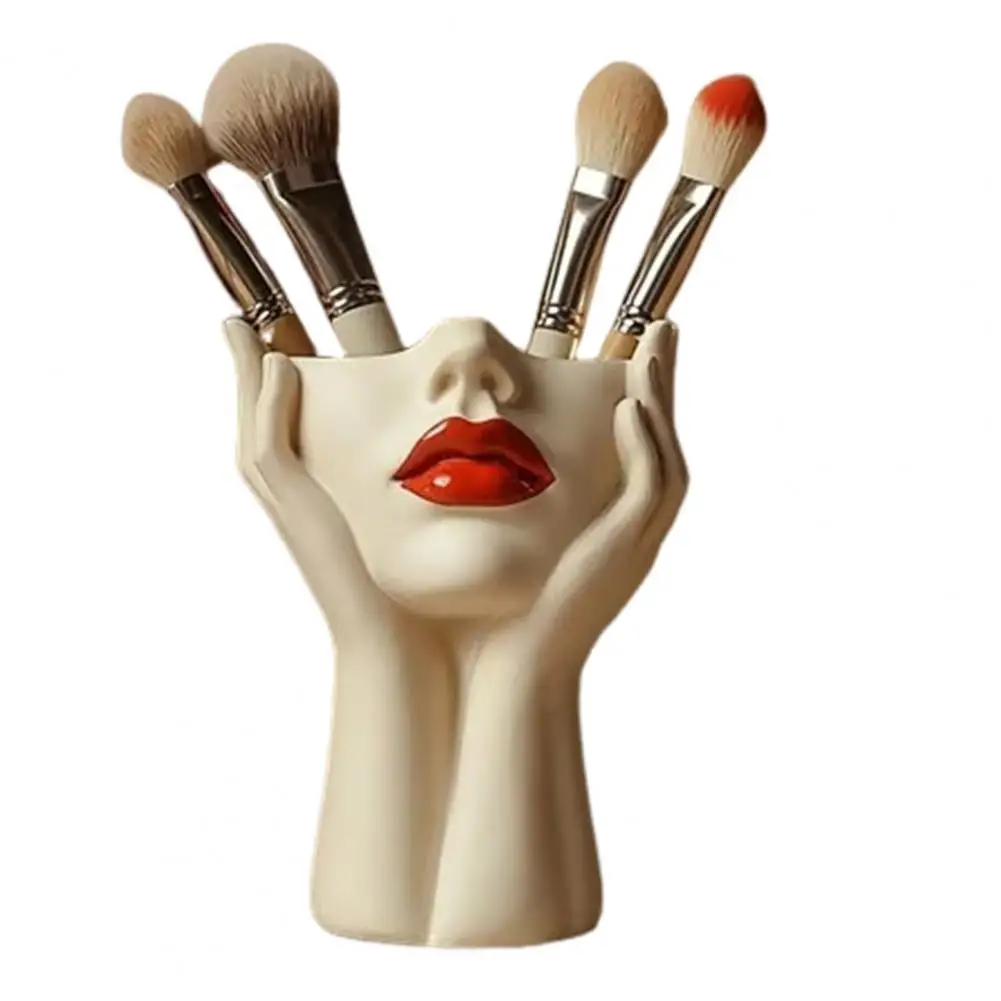 Female Style Vase Female Contour Pen Holder Handcrafted Vase Artistic Female Form Makeup Brush Organizer Minimalist for Home
