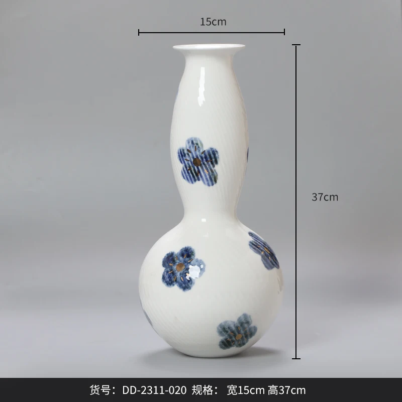 Vaso in ceramica Jingdezhen ornamento soggiorno composizione floreale vaso di ceramica retrò arte creativa idroponica wabi sabbia vento Chine