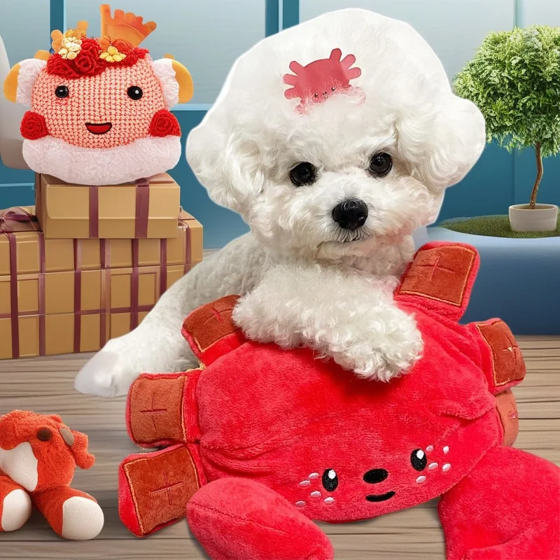 

Игрушка для собаки в форме краба со звуком BB, карманная игрушка для домашних животных для жевания, забавная интерактивная игрушка для домашних животных