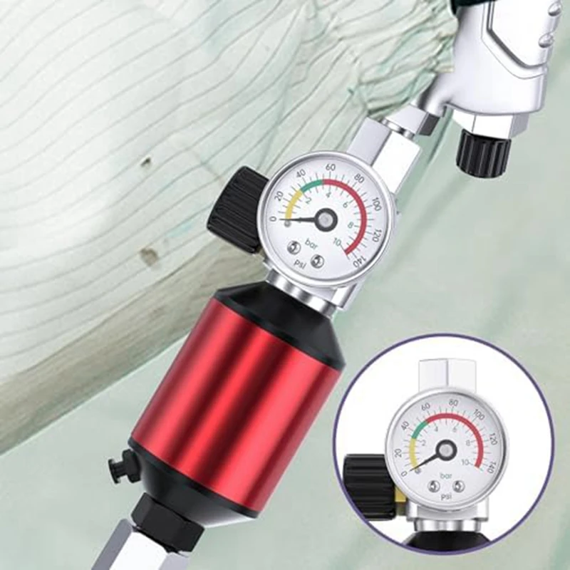 

AZ-Air Compressor Regulator Oil Moisture Separator Clean 1/4Inch NPT Inlet And Outlet Air Pressure Regulator,For Air Tools