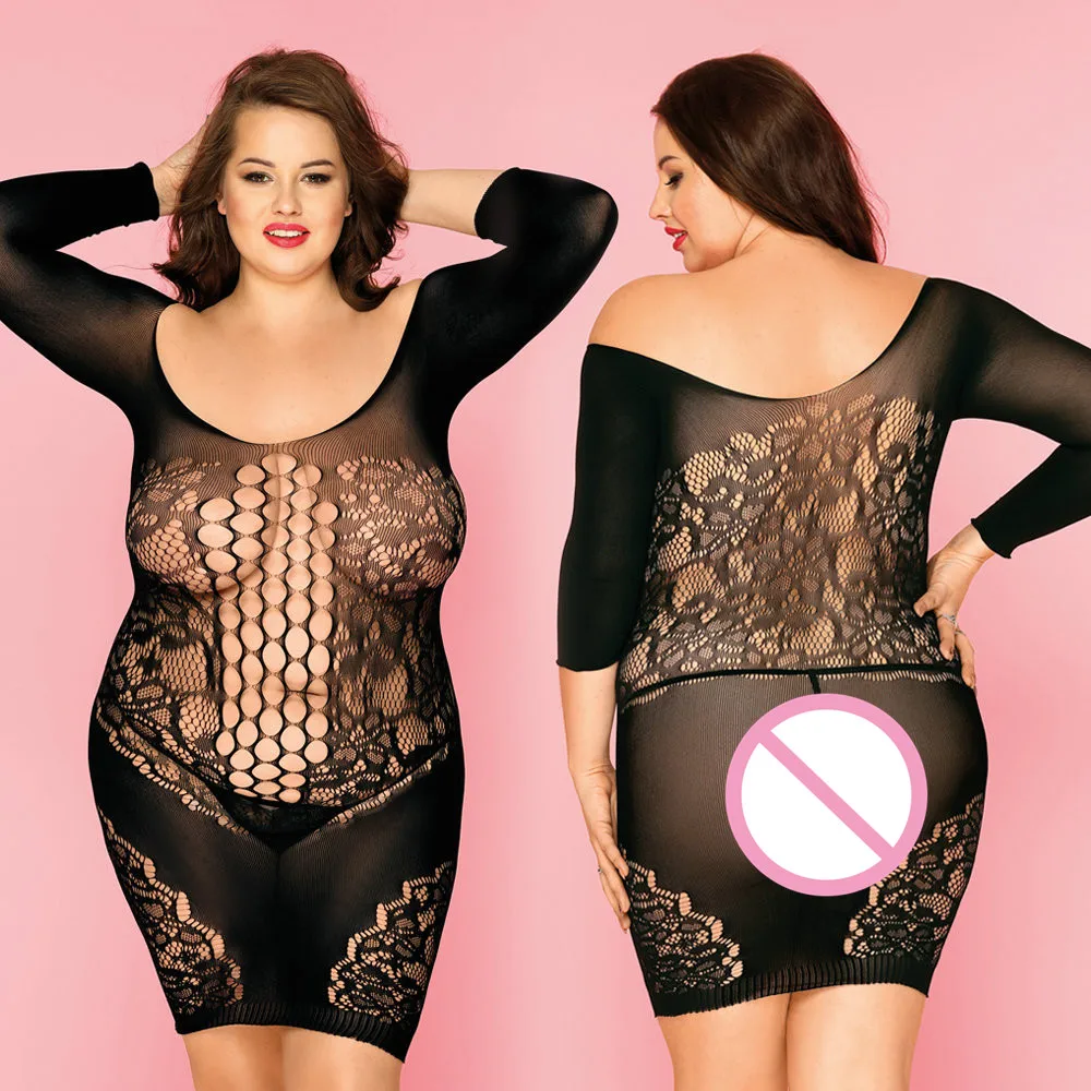 جديد أسود مثير شبكة صيد السمك إغراء منظور ملابس خاصة فستان جوفاء المرأة فستان النوم شبكة Bodycon فستان الإباحية تنورة قصيرة