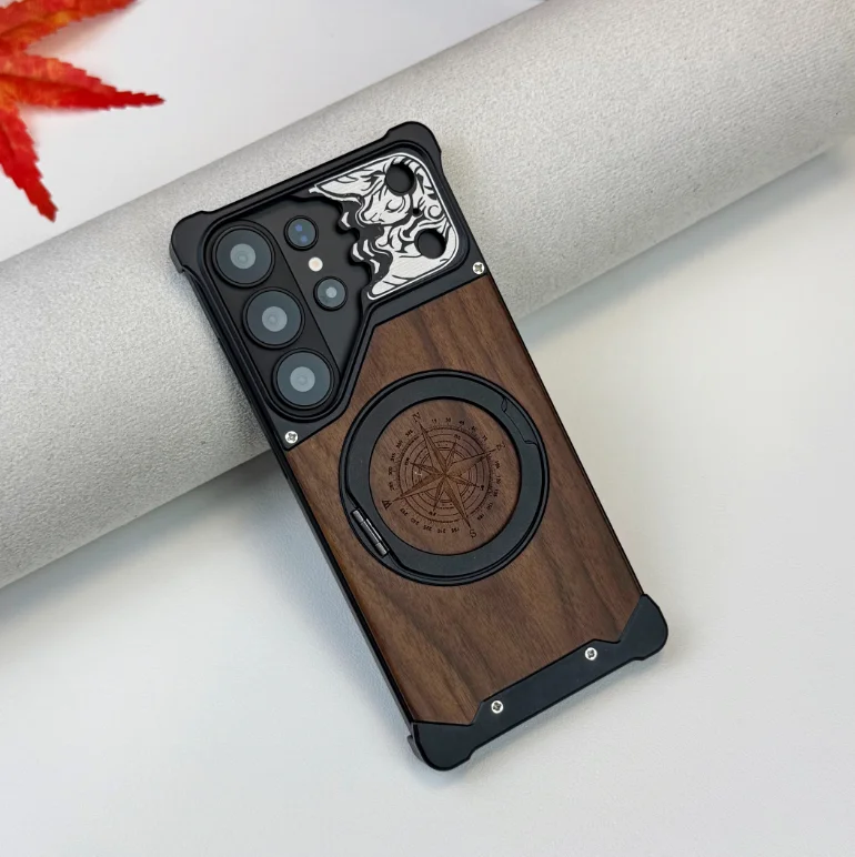 

Phone case compatible with Samsung S24 Ultra/S25 Ultra/S26 Ultra, with a rotating stand, shockproof and scratch-resistant