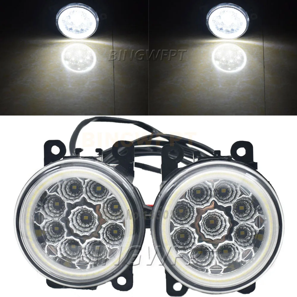 LED Angel Eye Daytime Running Lights with Lens Fog Lights for Ford Tourneo Transit Connect Mk1 2nd Facelift 2010 2011 2012 2013