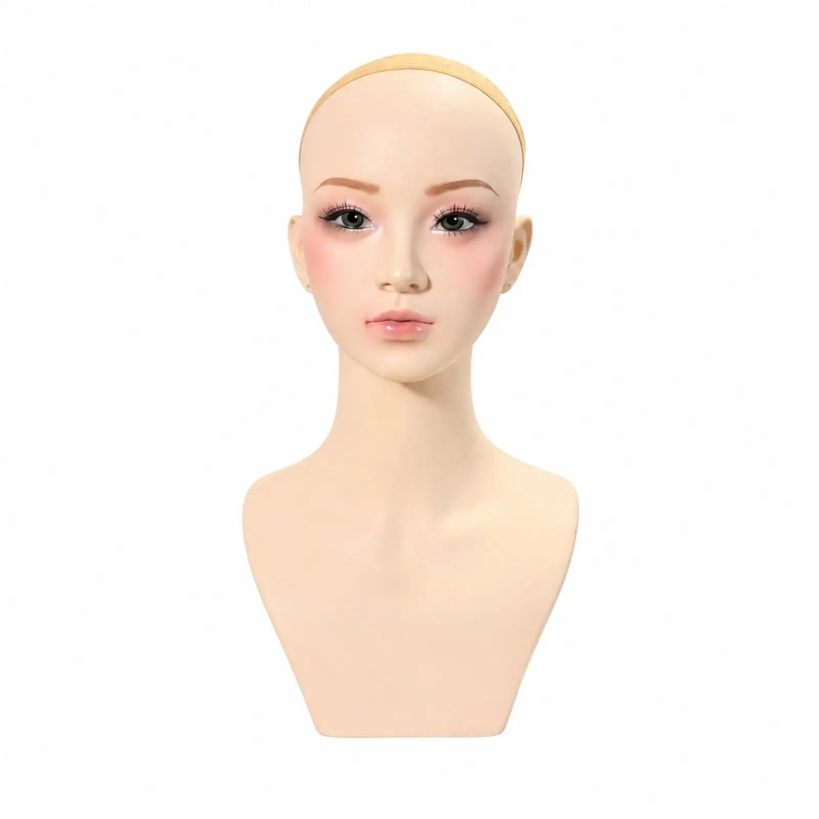 Mannequin Realistic Cosplay Display Head Hairpiece Display Stand Stable for Hair Stylists, Salons, Retail Stores