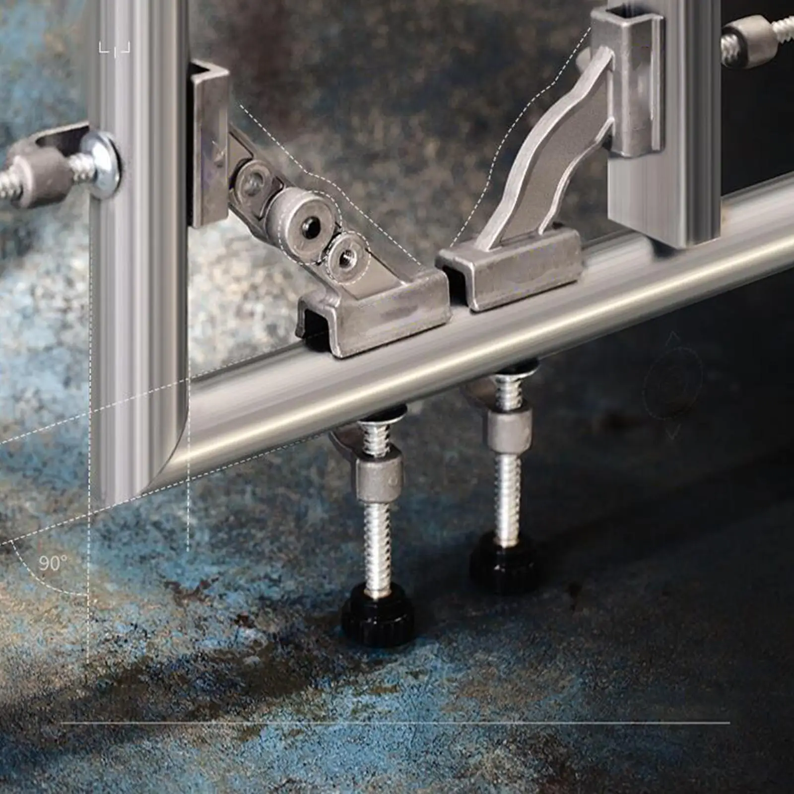 Aluminum Woodworking Corner Clamp Adjustable Tube Clamp for Cabinet Making Household Crafting and Workbench Tasks