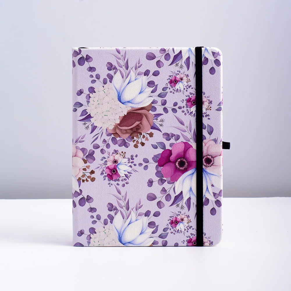 B6 Floral Bullet Dotted Journal Elastic Band 160gsm Thick Paper Bujo Hardcover Dot Grid Notebook