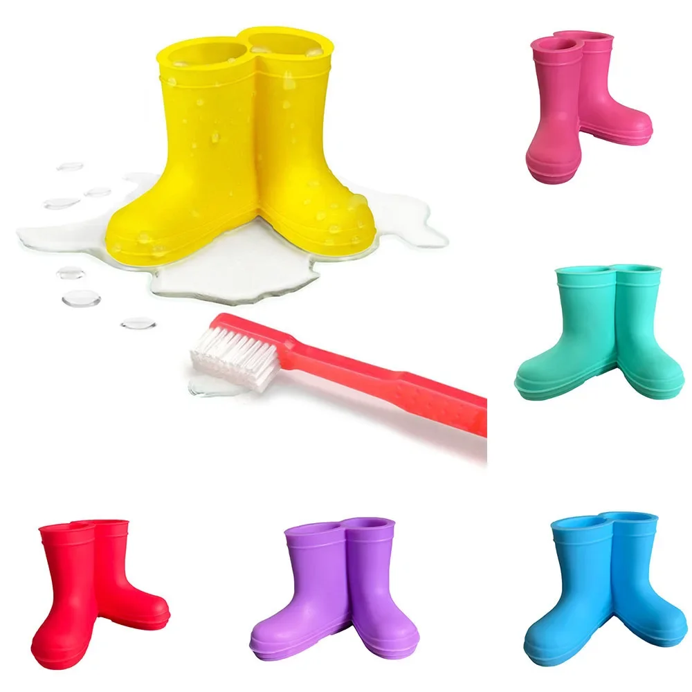 Silicone Toothbrush Holder Cartoon Mini Creative Silicone Toothbrush Holder  Rain Boots Toothbrush Organizer Cartoon Stand Rack