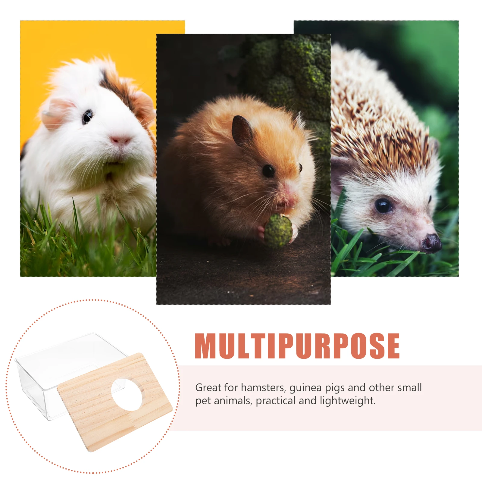 

2Pcs Household Small Hamster Bathtub Transparent Sand Bath Box Clear Cage Bathroom Delicate Chinchilla Reusable Hamster Supply