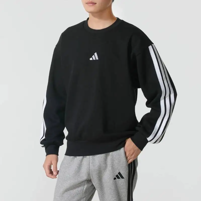 Nueva sudadera Adidas unisex holgada y con cuello redondo, jersey informal cómodo, ropa deportiva de color sólido Je6304