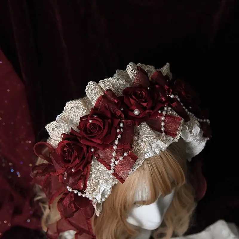 لوليتا عقال KC عقال روز الدانتيل القوس رائع الصناعة الثقيلة قصر الذهب الأحمر #5