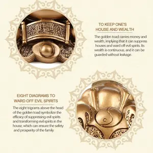 Trang trí Trung Quốc về vận may, Thể chế nhựa văn phòng, trang trí ếch Phong thủy, ếch tiền, thiết kế mới, 2023 8 Bán hàng chính Sapo da Fortuna - №4