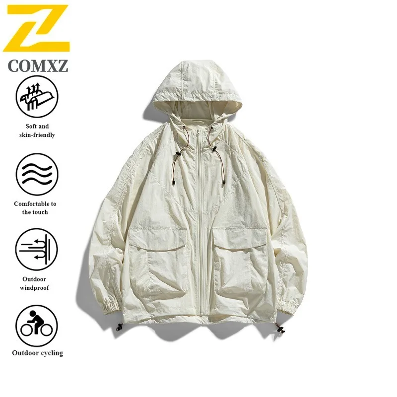 سترة بغطاء للرأس للحماية من أشعة الشمس UPF50+ من Forest Style للجنسين معطف جلد من الحرير الجليدي الأصلي للرياضات الخارجية والملابس الواقية من الشمس #5