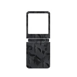 3D Black Camo Anti-Scratch Phone Skin For Motorola Razr 40 Ultra Back + Hinge Decal Matte Film For Moto Razr 40 Decal Sticker