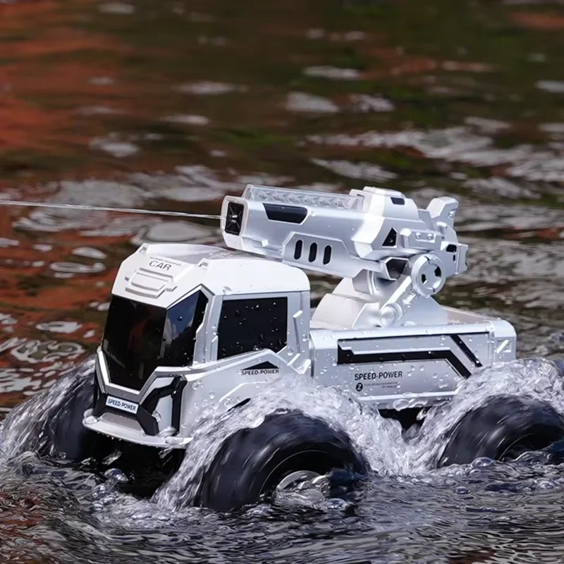 JJRC Q226 2.4G Amphibious 4WD All Terrain RC Car Waterproof LED Light Water Cannon Multiplayer Battle Kids Outdoor Electric Toy