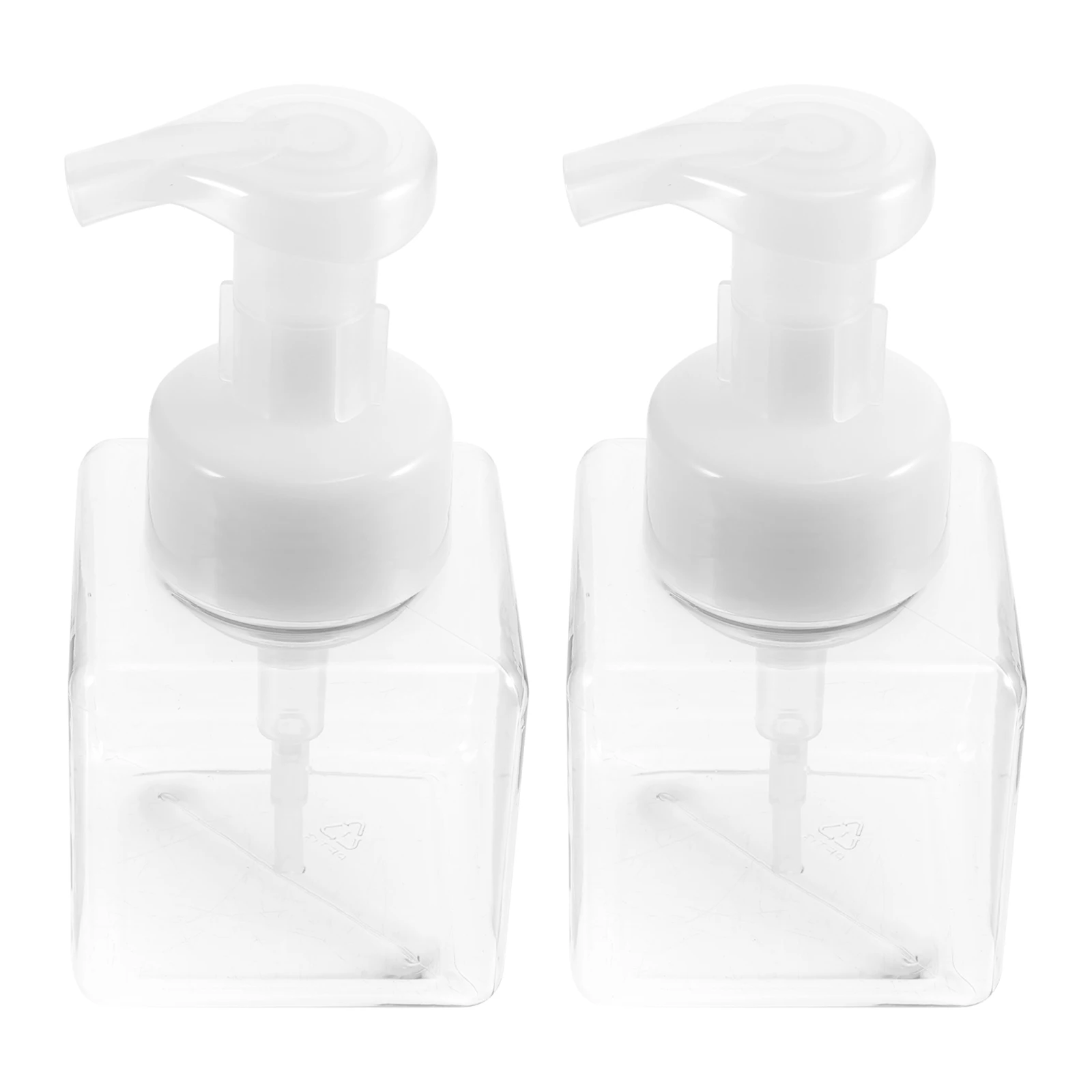 

2pcs Foaming Soap Dispenser Refillable Lotion Containers Mousse Bottle Travel Shampoo Bottles Empty Plastic Dispenser Square