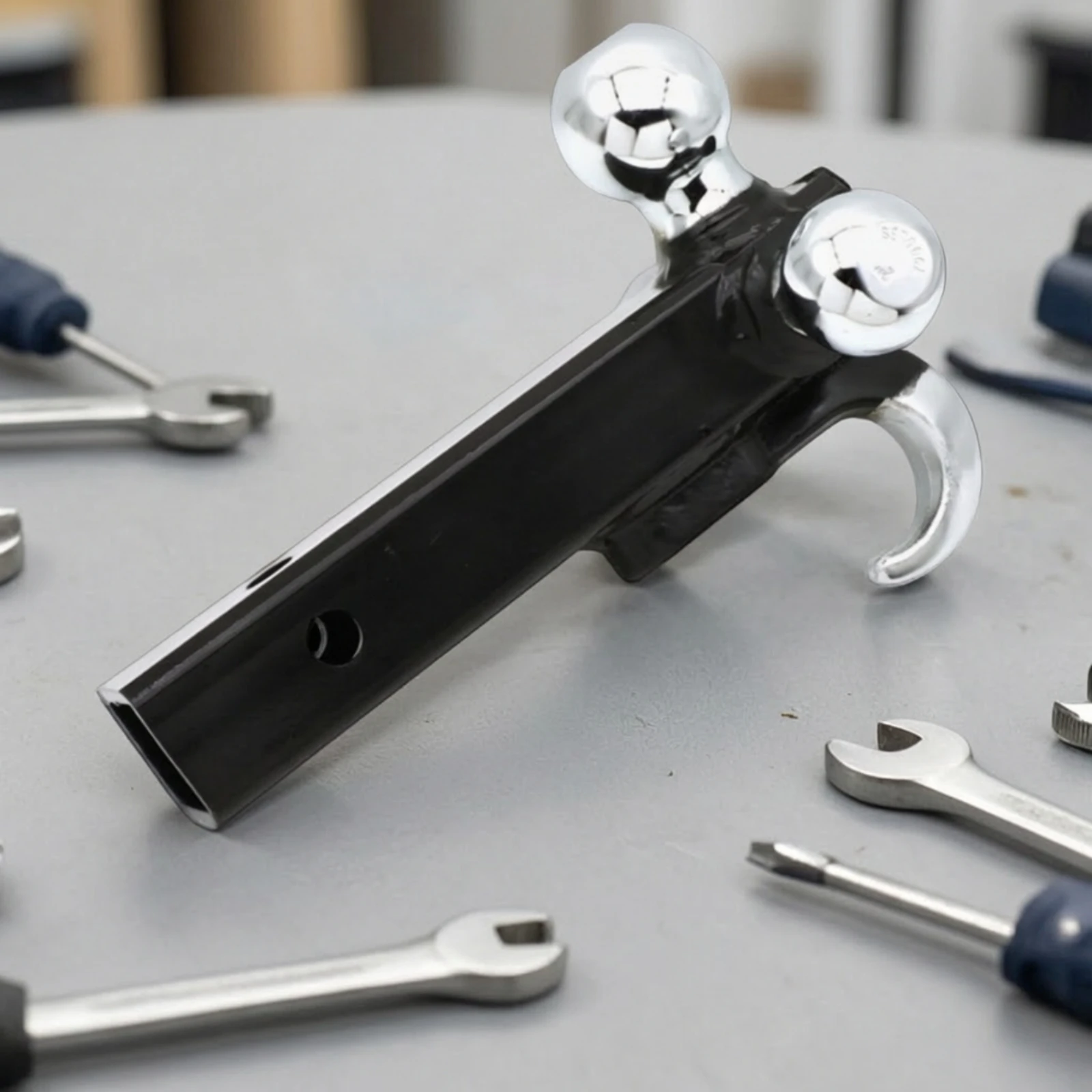 Triple-Ball Mount with Hook Versatile Trailer Hitch with Hook Triple-Ball Mount Long-Lasting Hardware Adjustable