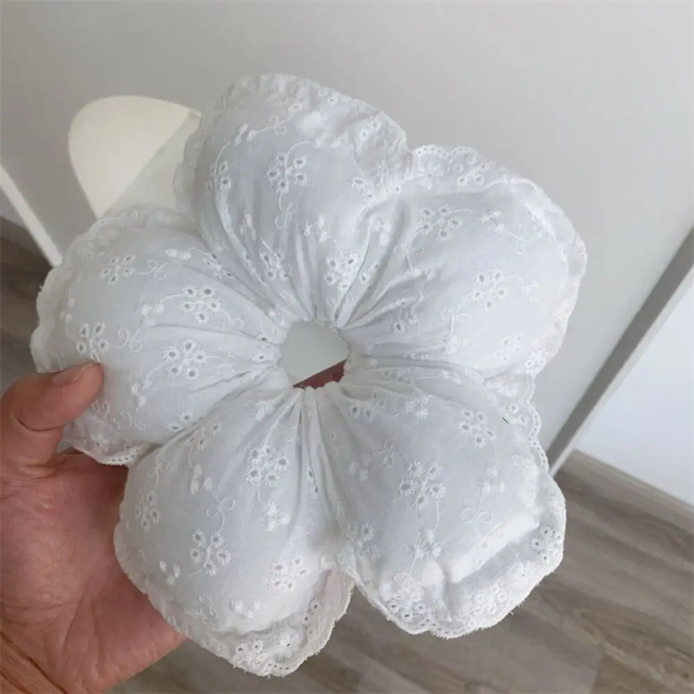 Flower Shape Lace Flower Scrunchies Sponge Oversize Embroidery Large Hair Scrunchies Korean Style Hair Ring