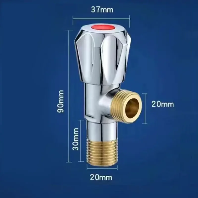 욕실용 단단한 황동 앵글 스위치, 온수 및 냉수 정지, 주방 화장실 싱크대용 빠른 개방 수도꼭지, G1/2