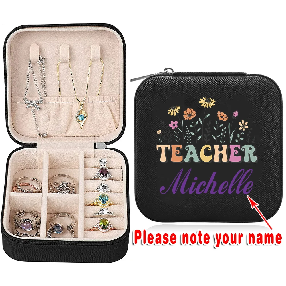 Personalized Customized Earring Necklace Storage Box Mini Jewelry Box Portable Family Travel