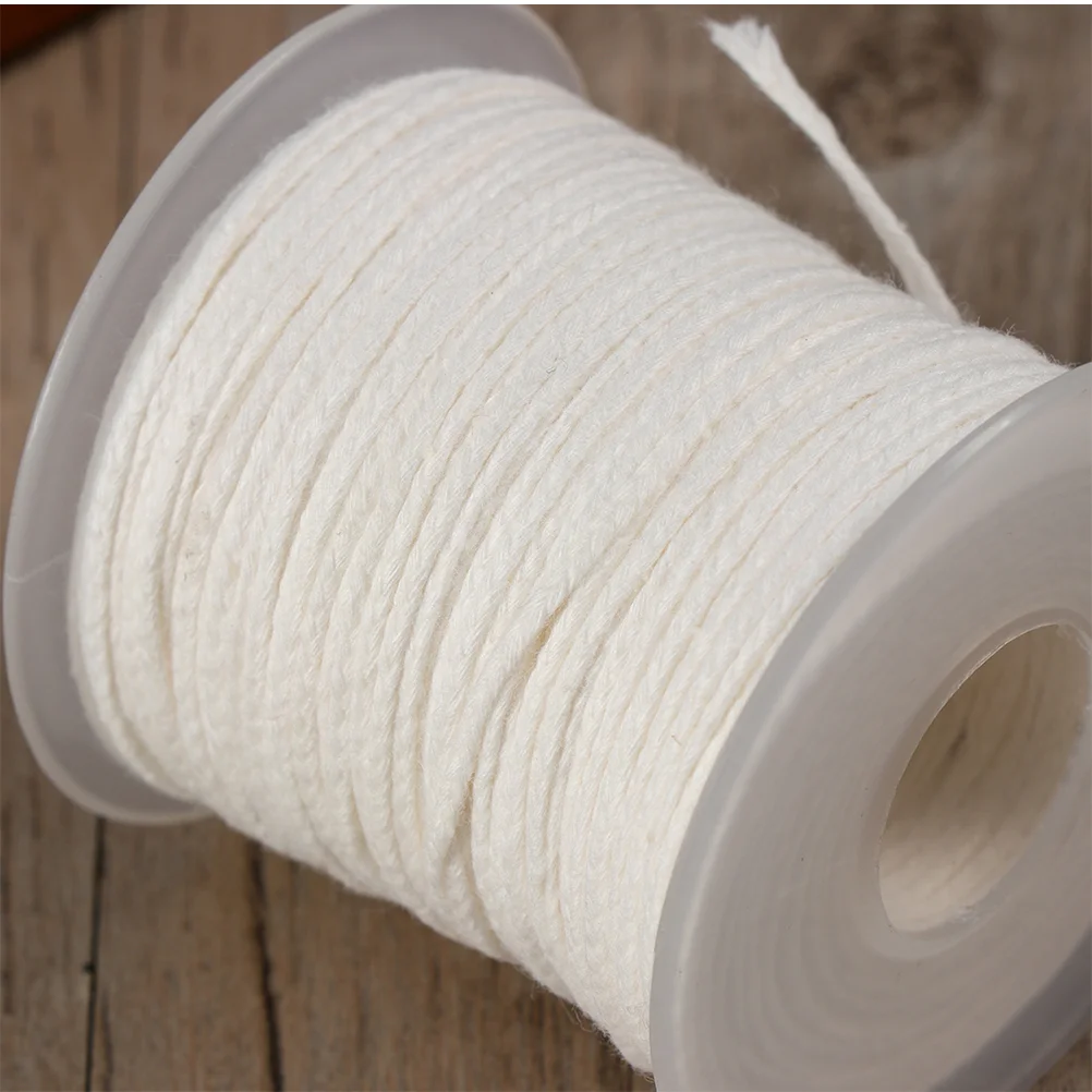 2 Rolls Wick Braided Wick Spool for Making DIY - 61 Meter Total (White) braided wicks