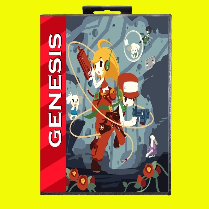 Tarjeta de juego Cave Story MD de 16 bits con caja estadounidense para cartucho de consola de videojuegos Sega Megadrive Genesis