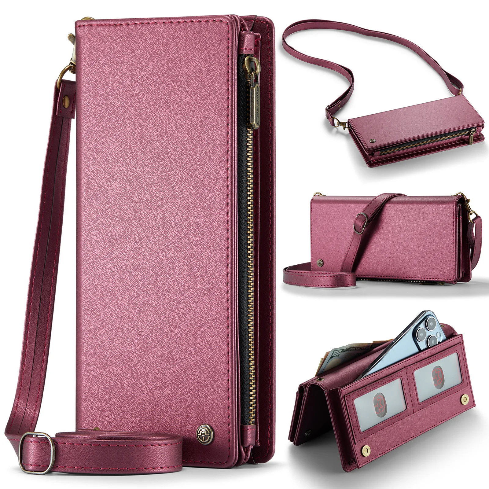 

Multi 9 Cards Universal Wallet Phone Bag For Honor X9D X8D X7D X6D X9C X8C X7C X6C 21cm*10.5cm*4cm Crossbody Phone Pocket