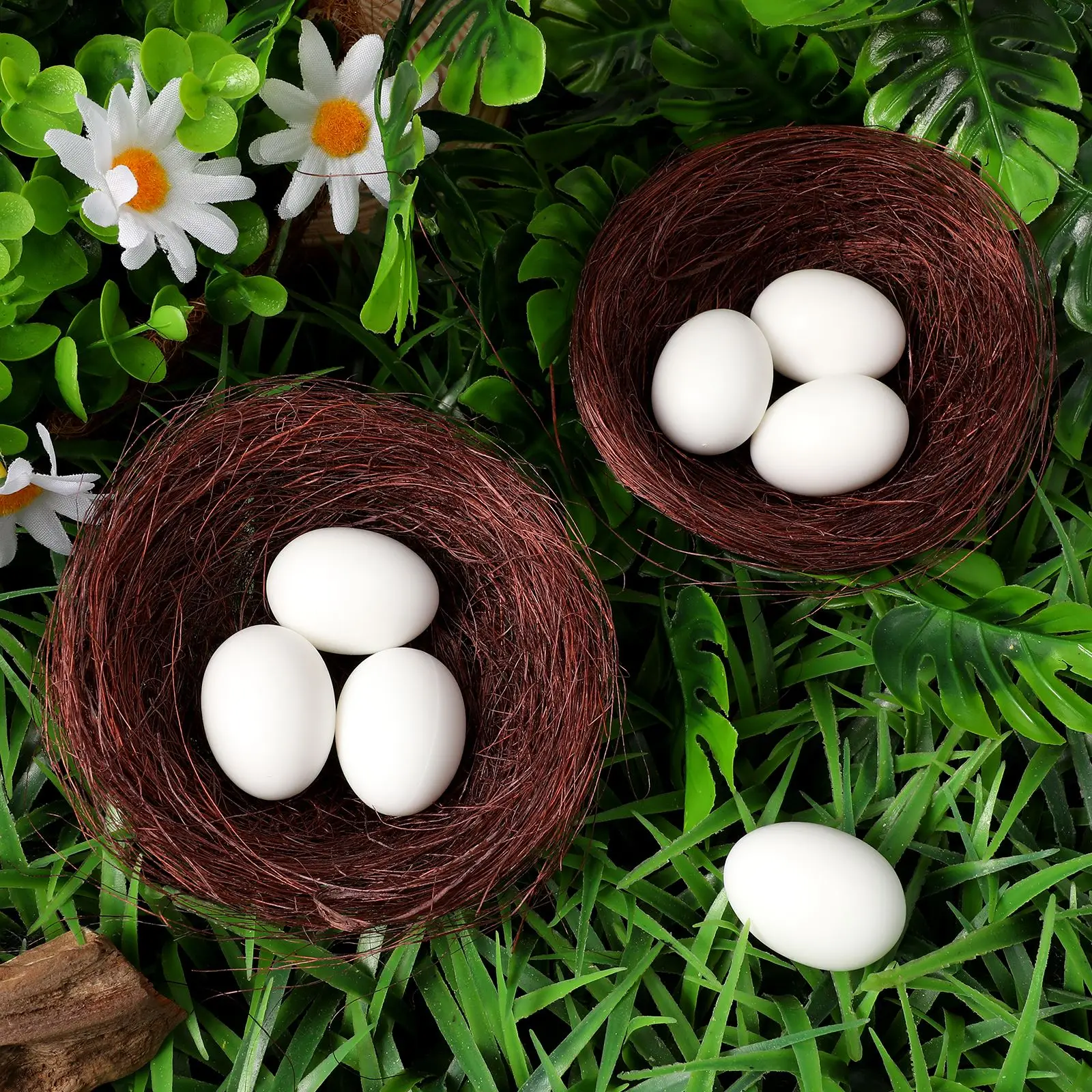 10Pcs 포도 나무 등나무 짠 새 둥지 부활절 DIY 새 계란 둥지 인공 스레드 새 둥지 장식 부활절 장식